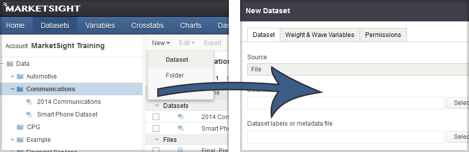 Uploading Datasets to MarketSight